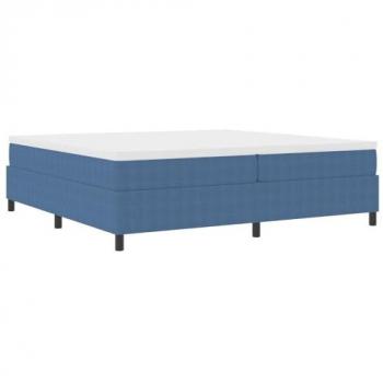 Letto con Sospensione Molla Blu 200x200 cm Tessuto Veloutato