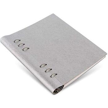 Metallic Silver Saffiano Clipbook, A5 Size (Filofax 145004)
