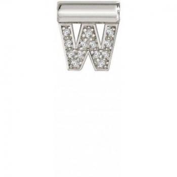 SeiMia Silver W Charm with Cubic Zirconia
