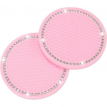 Soporte de agua para coche, almohadilla antideslizante de 2,75 pulgadas, esterilla de gel de sílice, accesorios para el interior del coche, 2 piezas