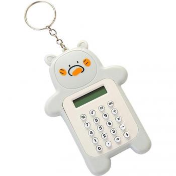 Calc Mini Ours 8 Chiffres – Portable, Batterie, Porte‑Clés