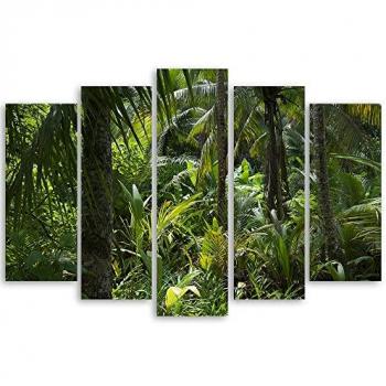 Cuadro decorativo cinco piezas Bosque Árboles Naturaleza