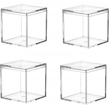 Pack de 4 cubes carrés en acrylique transparent