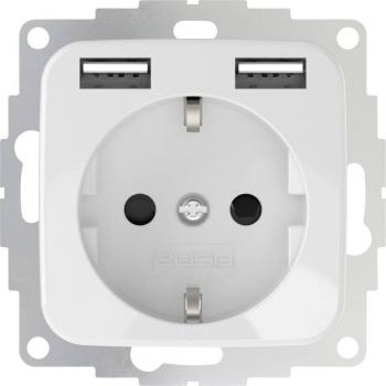 USB für Busch Jaeger Reflex Si Unterputz-Steckdose mit USB Reinweiß (glänzend)