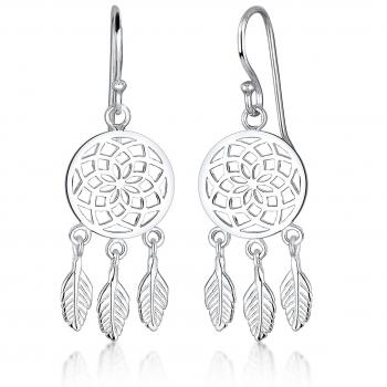Federtraum‑Ohrhänger Boho‑Style, 925 Silber