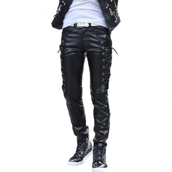 Men's Performance Lace-Up Faux Leather Pants
