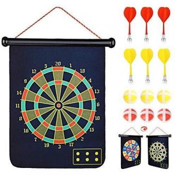 Abree Magnetic Dart Board Toy 2 Sided Roll Up Dartboard for Kids & Adults Indoor Outdoor Hanging D