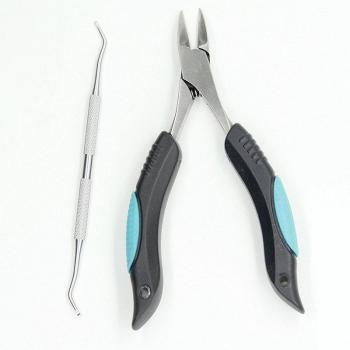 Black Pedicure Cuticle Scissors and Nail Clipper Set