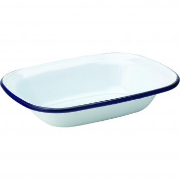 Utopia Eagle 7.8” (20 cm) White Pie Plate with Blue Rim – Set of Six
