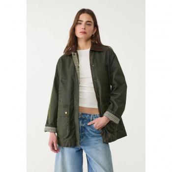 Stradivarius WeatherGuard Waxed Parka with Pockets – Khaki L