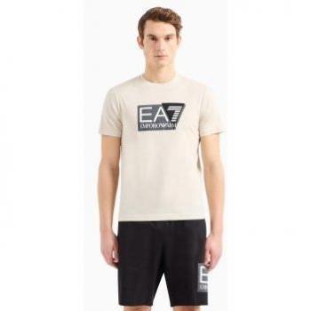 Camiseta EA7 Beige Ajuste Regular para Hombre