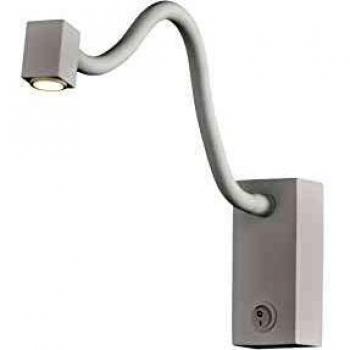 INSPIRED LIGHTING Fusion Wall Lamp, 1L 3W LED, Square Head Spot, 3000K, 135lm, Round Base Matt White