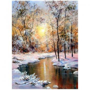 Vollständige Diamantstickerei: Winterbaum