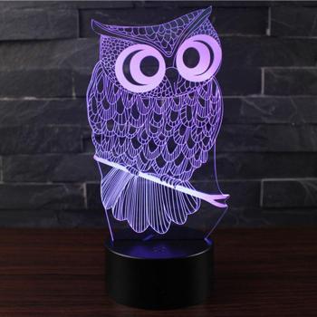 Lámpara Táctil 3D Búho para Decoración del Hogar
