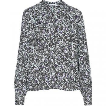 MARC O'POLO DENIM Damenbluse Stehkragen relaxed Viskose-Crêpe blau XL