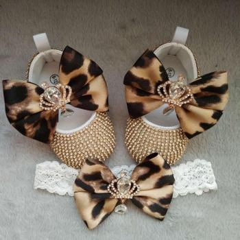Christening Crib Bling Baby Shoes