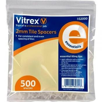 Pack of 500 Vitrex Essential Tile Spacers 2mm