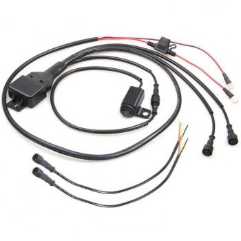 Relé waterproof para motocicleta con arnés de cableado LED y botón negro E9B6