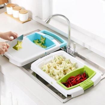 Multifunctional 4 in 1 Cutting Board with Sink Drain
