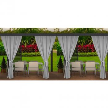 Rideaux de Pergola Imperméables Gris 4 pièces 155x220cm