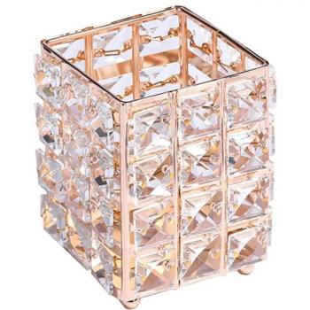Elegant Golden Makeup Brush Holder