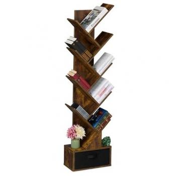Scaffale 9 Ripiani per Libri CD DVD Relaxdays 146x38x22 cm