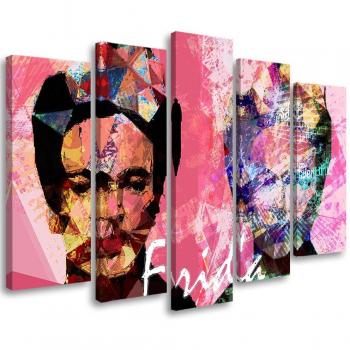 100x70 cm Pink Frida Kahlo Canvas Collection – 5 Panels