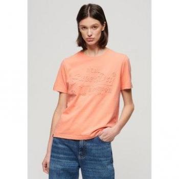 Camiseta Relajada Superdry con Relieve Rosa Anara