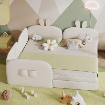 Okwish Lit Enfant 2 Lits Simples et Housse Rembourrée