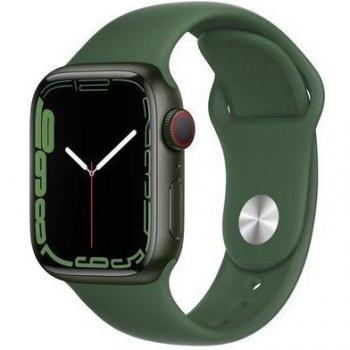 Apple watch series 7/ gps/ cellular/ 41 mm/ caja de aluminio en verde/ correa deportiva verde trebol