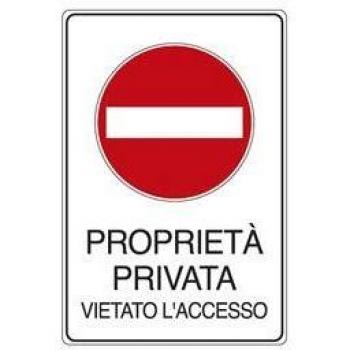 CARTELLO ALLUMINIO 30X20CM ‘PROPRIETA’ PRIVATA VIETATO L’ACCESSO’