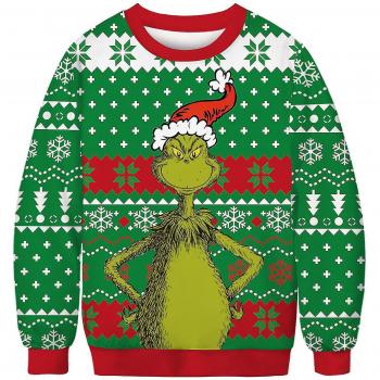 Sudadera Grinch para Hombre y Mujer con Cuello Redondo Talla M
