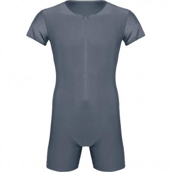 Men's Round Neck Leotard with Boxer Briefs