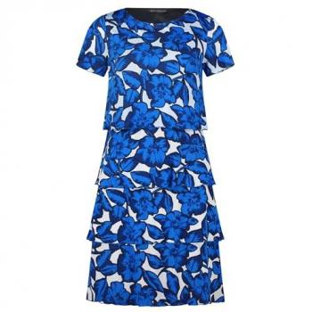 Betty Barclay Stufenkleid Blau/Weiß