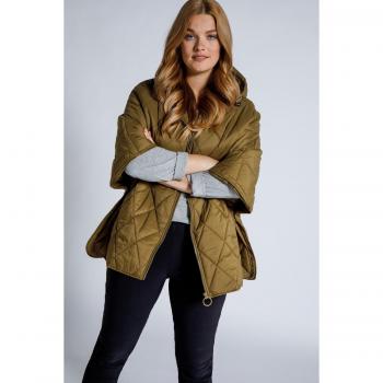Giacca a poncho con trapuntatura, donna, marrone, taglia 64-70