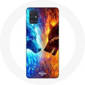 Samsung Galaxy A51 Ice Wolf and Fire Wolf Protector
