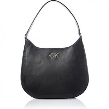 Calvin Klein Saffiano Leather Shoulder Bag Black