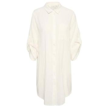Kaffe Pauline Women's 3/4 Sleeve Shirt Dress, Beige, XL