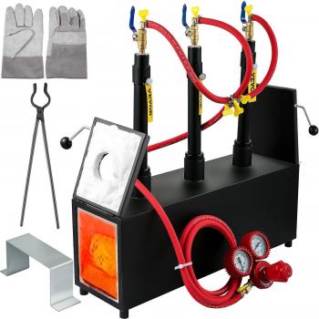 Forge à gaz propane VEVOR 15L avec trois brûleurs et deux portes