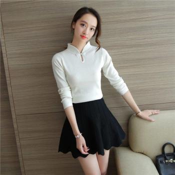 Blusa Tejida Cheongsam para Invierno