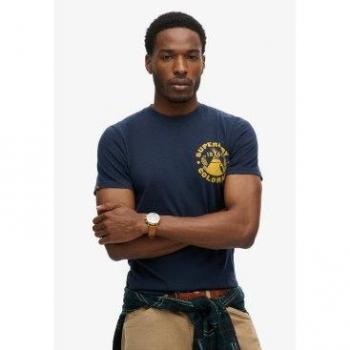 Superdry Men's Navy Marl Lo-Fi Outdoor Graphic Short Sleeve Shirt