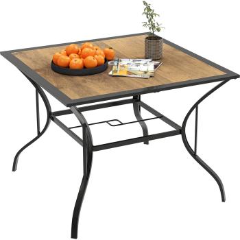 Set Esterno Outsunny 4pz – Tavolino, 2 Sedie, Divanetto nero in Acciaio e Textilene