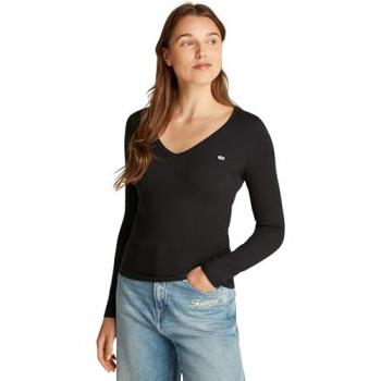 Tommy Jeans T-shirt a maniche lunghe ‘Essenziale’ – Nero (DW0DW17990)