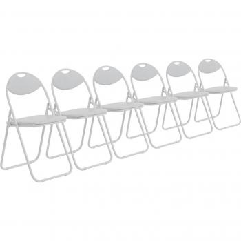 Harbour Housewares Set of 6 White Padded Folding Chairs