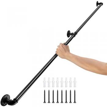 Rampe Escalier 1,2 m avec 3 Supports Muraux et Tubes de 32 mm