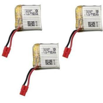 Pack 3 Pezzi Batteria Li-Po 3.7V 380mAh compatibile con Quadricotteri RC