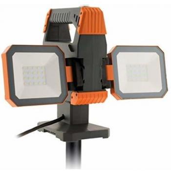 ELEXITY Proyector de obra 2500 lúmenes, 2×15W, IP54, trípode y color naranja – Zenitech