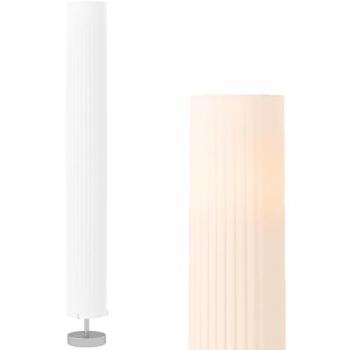 Lampadaire colonne sur pied à tissu blanc, hauteur 120 cm