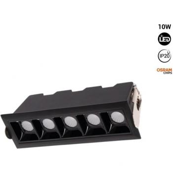 Foco Lineal LED Empotrable 10W – OSRAM Chip, UGR18, CRI90, Negros