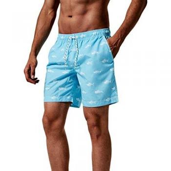 MaaMgic Men's Quick Dry Swim Trunks Flamingo Boardshorts, Fish3, XX-Large